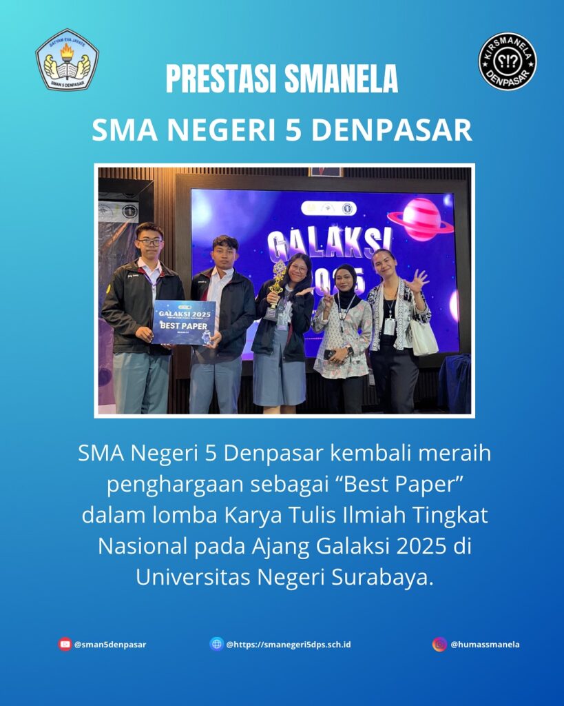 —21 september 2025–selamat kepada kirsmanela menjadi juara kategori best paper dalam lomba karya