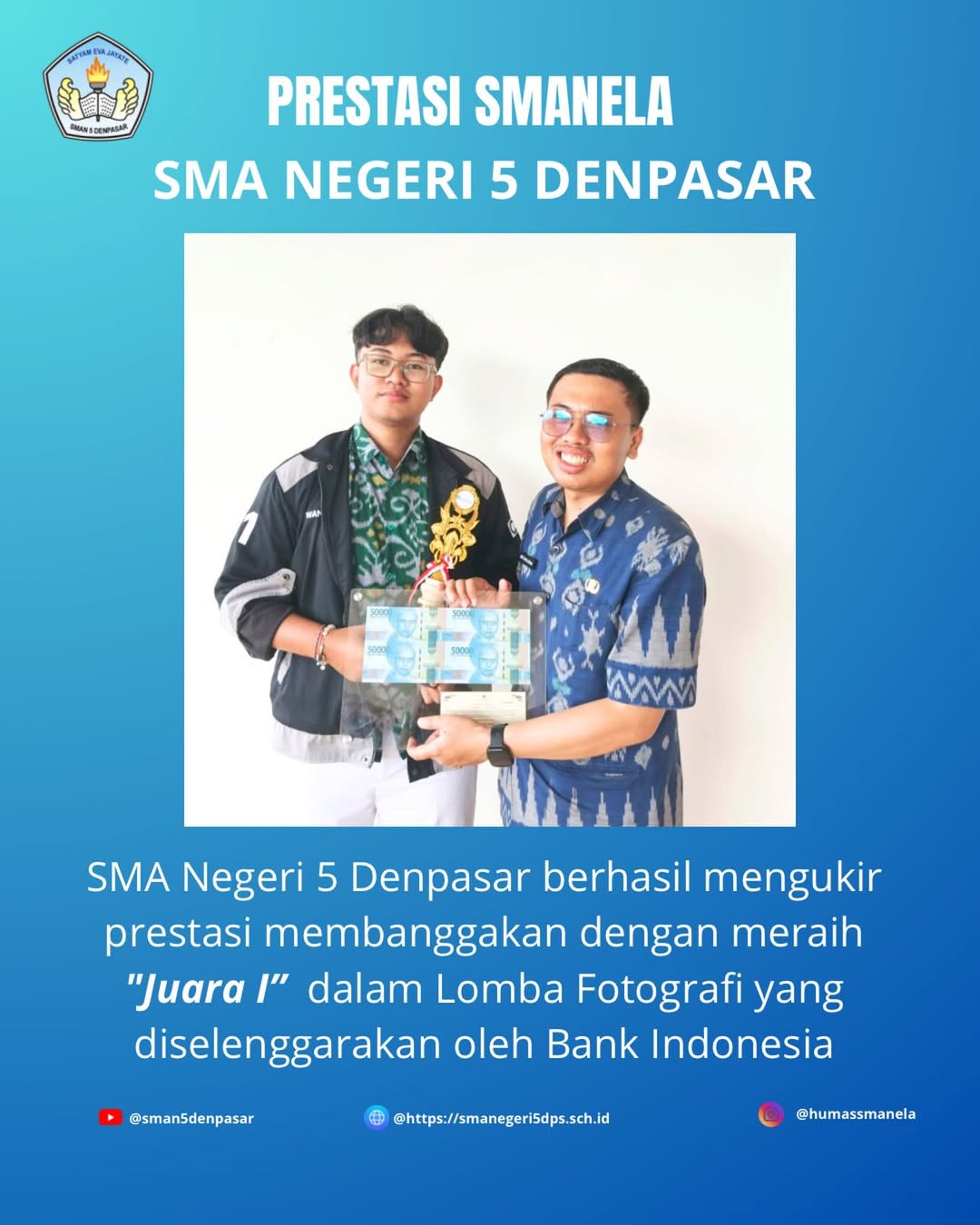 ✨ prestasi membanggakan smanela! ✨sman 5 denpasar kembali mengukir prestasi membanggakan, siswa