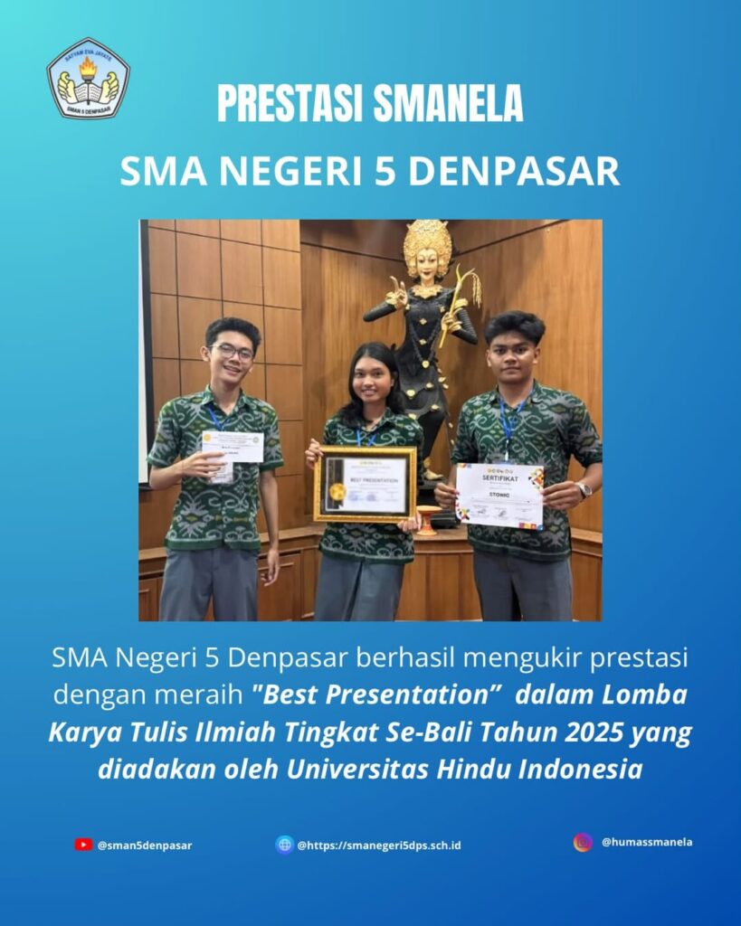 🌟 selamat & apresiasi prestasi gemilang! 🌟kabar membanggakan kembali datang dari siswa sman 5